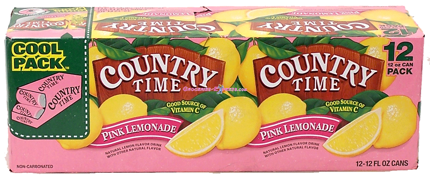 Country Time&nbsp;&nbsp;pink lemonade, contains no juice, 12-pack 12-ounce cans Full-Size Picture